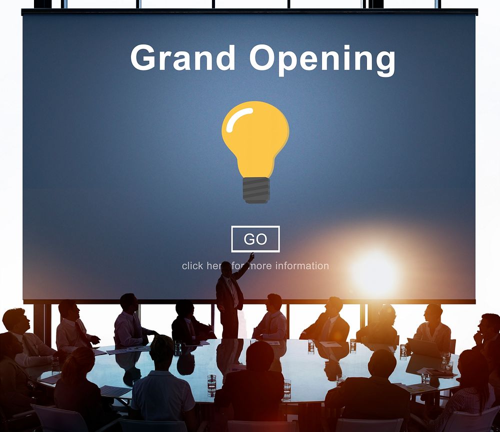 Grand Opening Light Bulb Icon Concept