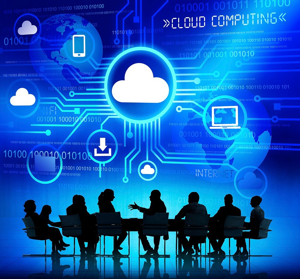 Business People and Cloud Computing Concepts