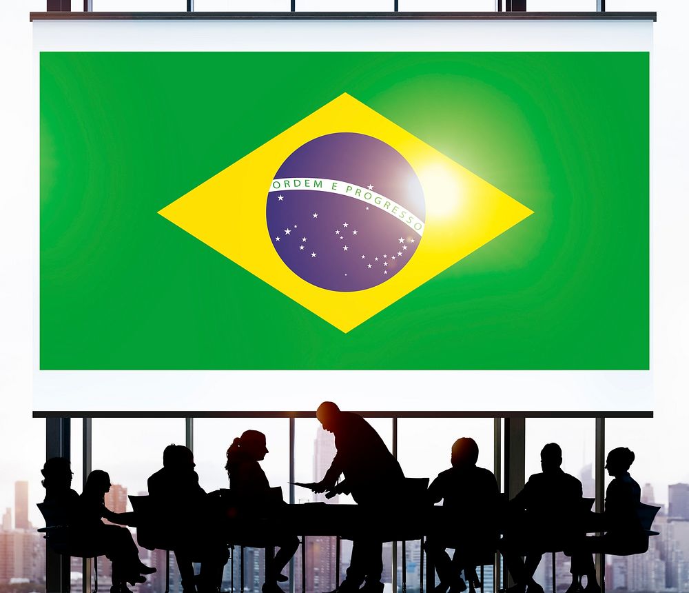 Brazil National Flag Business Team Meeting Concept