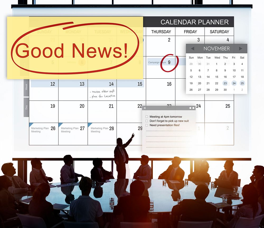 Good News Information Announcement Schedule Concept