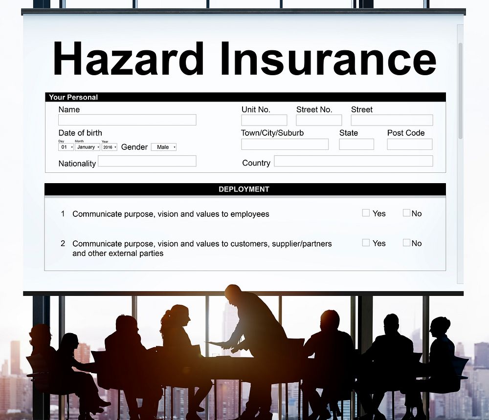 Hazard Insurance Property Protection Terms Concept