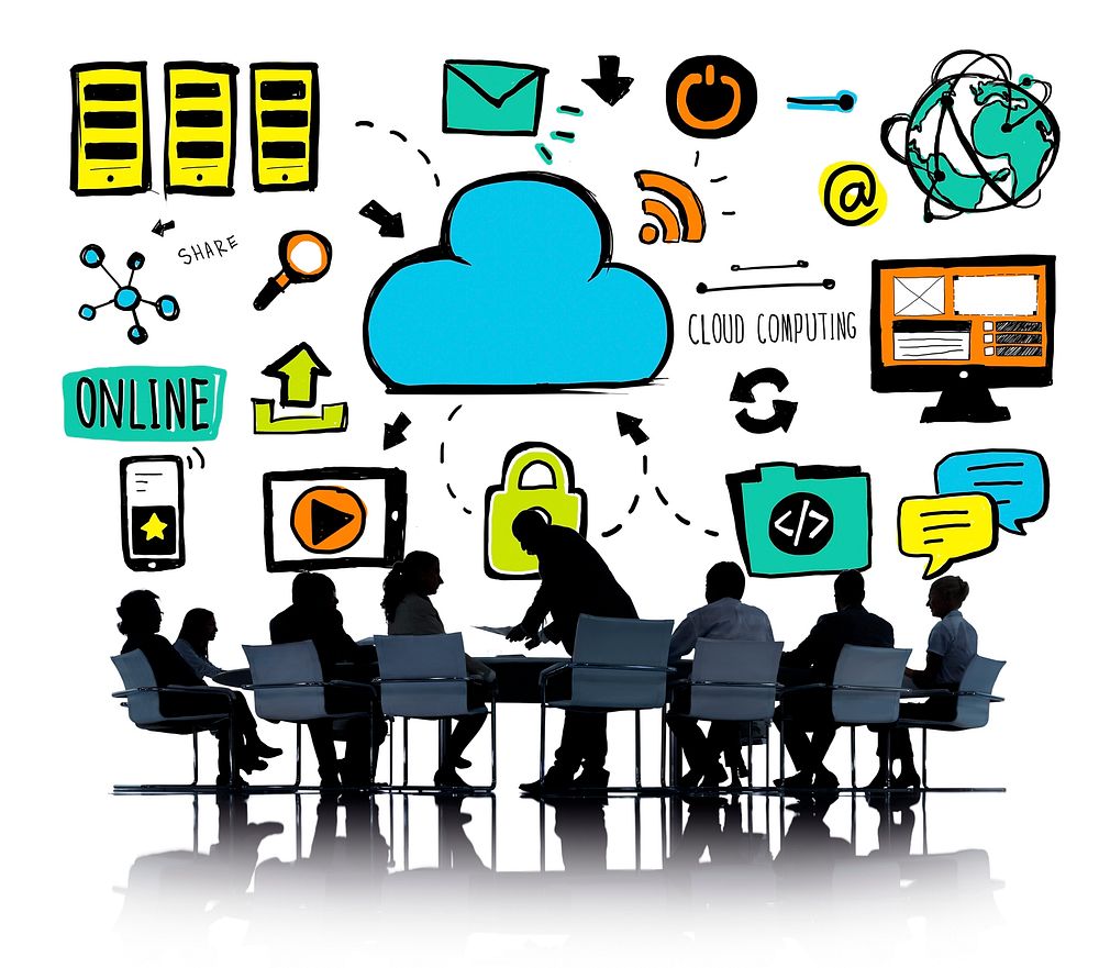 Business People Cloud Computing Brainstorming Meeting Concept