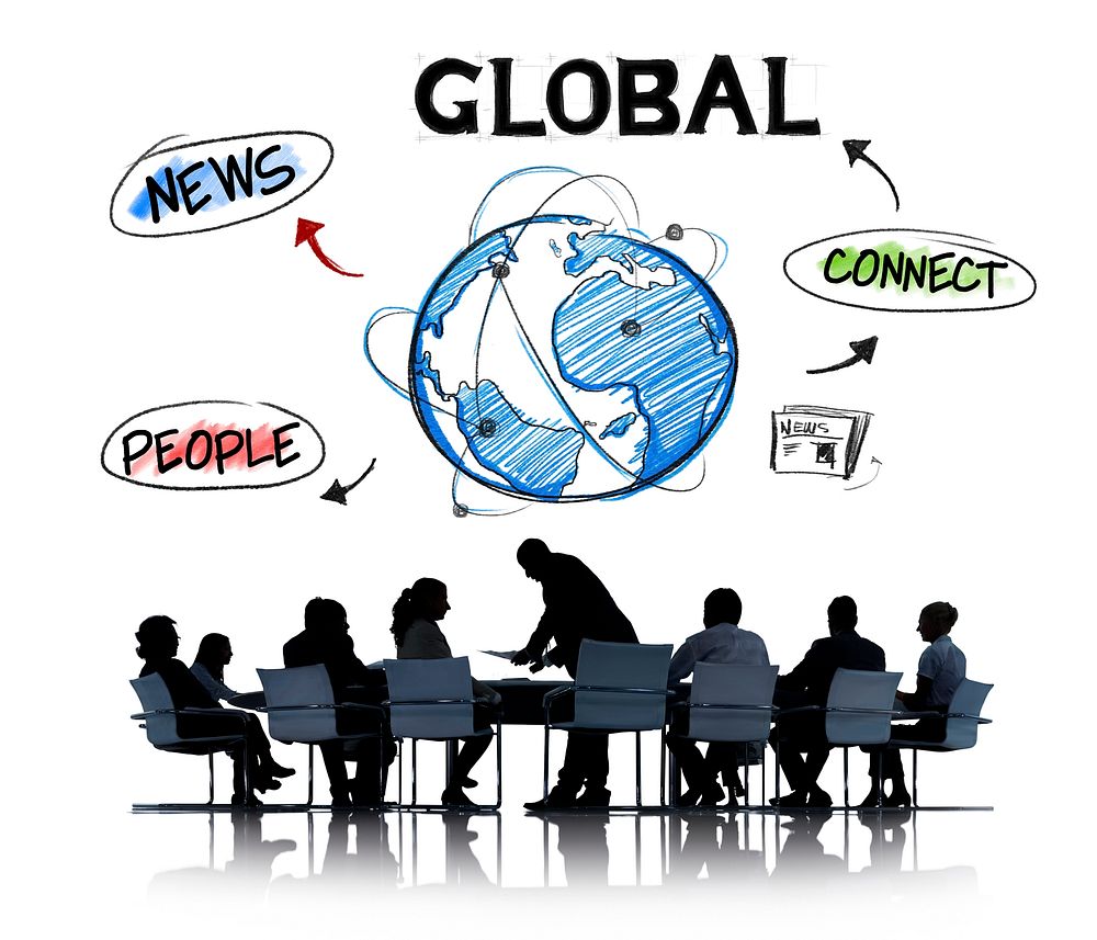 Business People in a Meeting and Global Network Concepts