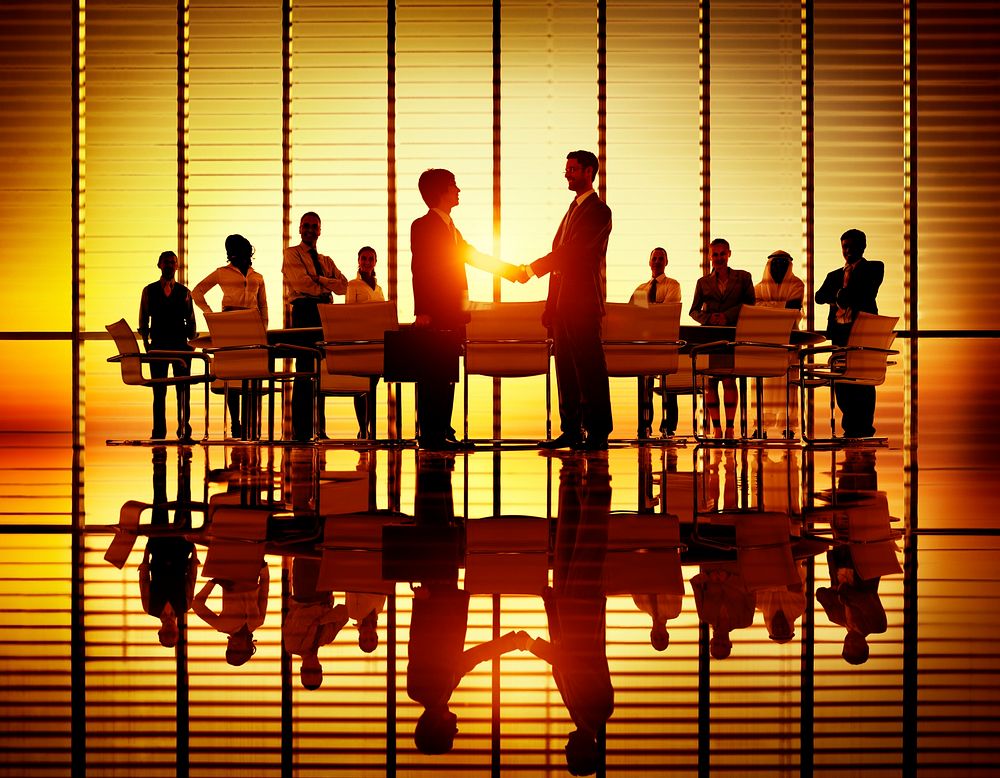 Business People Meeting Discussion Handshake Greeting Concept