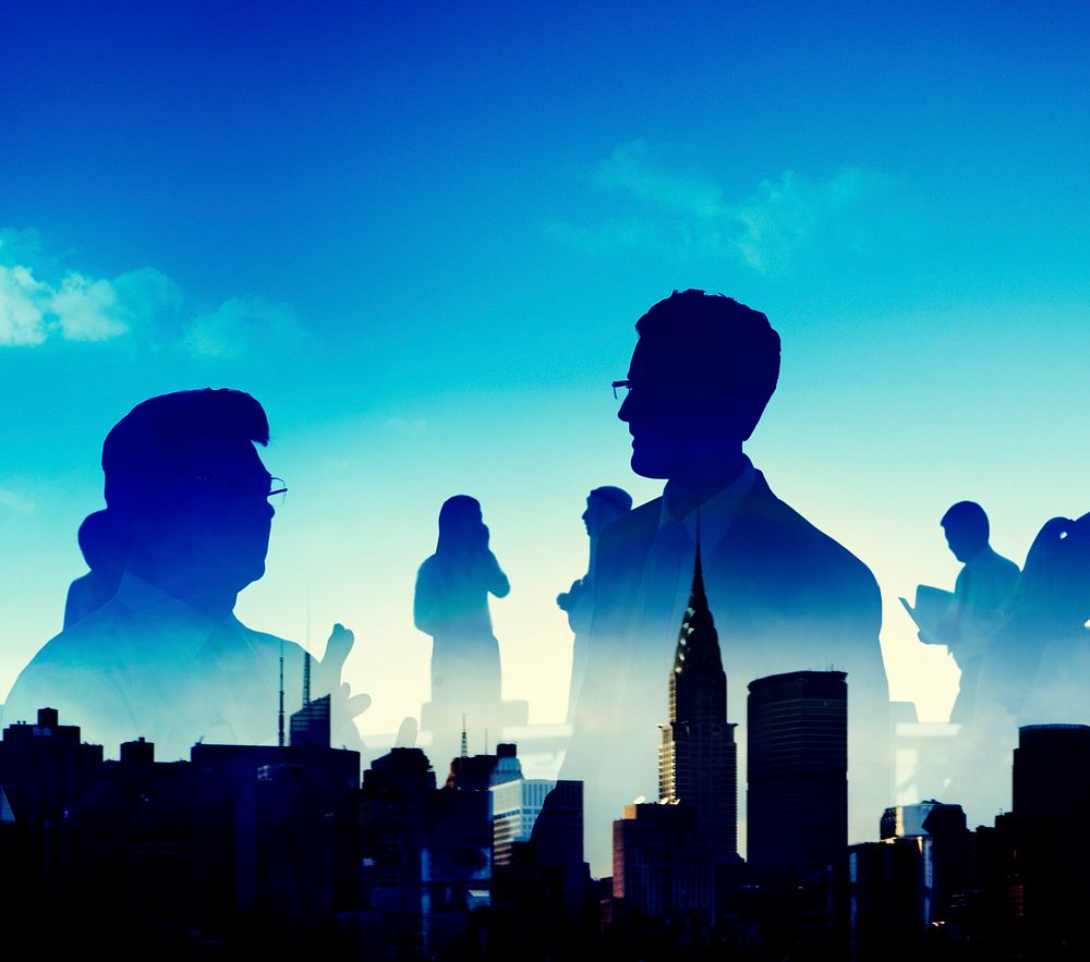 Silhouette Business Corporate Connection Meeting Concept