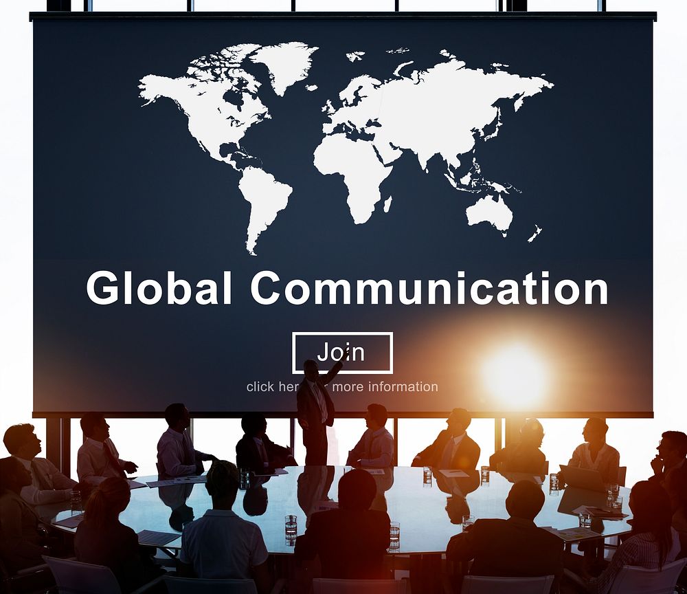 Global Communication Worldwide Website Homepage Concept