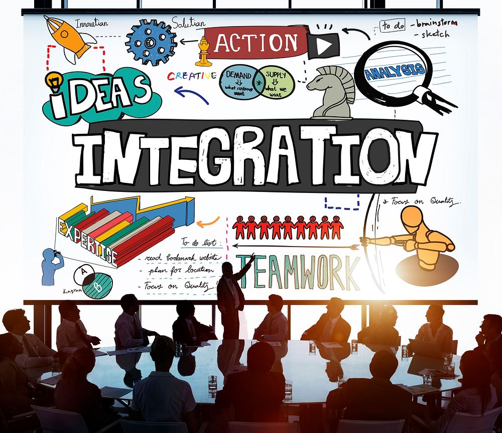 Integration Blend Combine Merge Unite Consolidate Concept