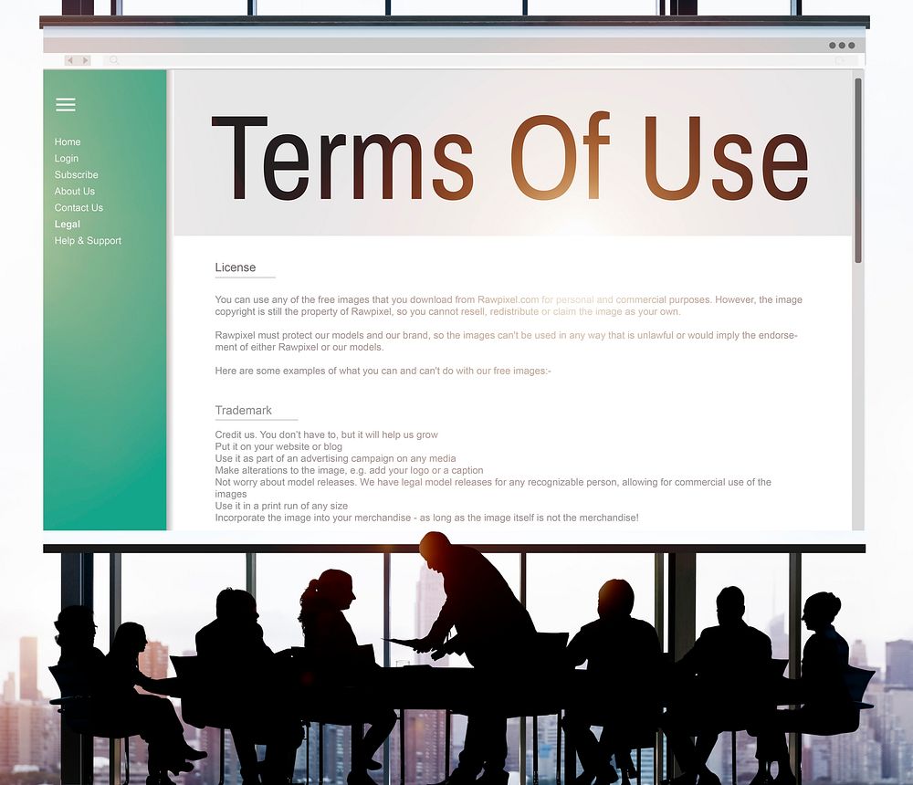 Terms of Use Conditions Rule Policy Regulation Concept