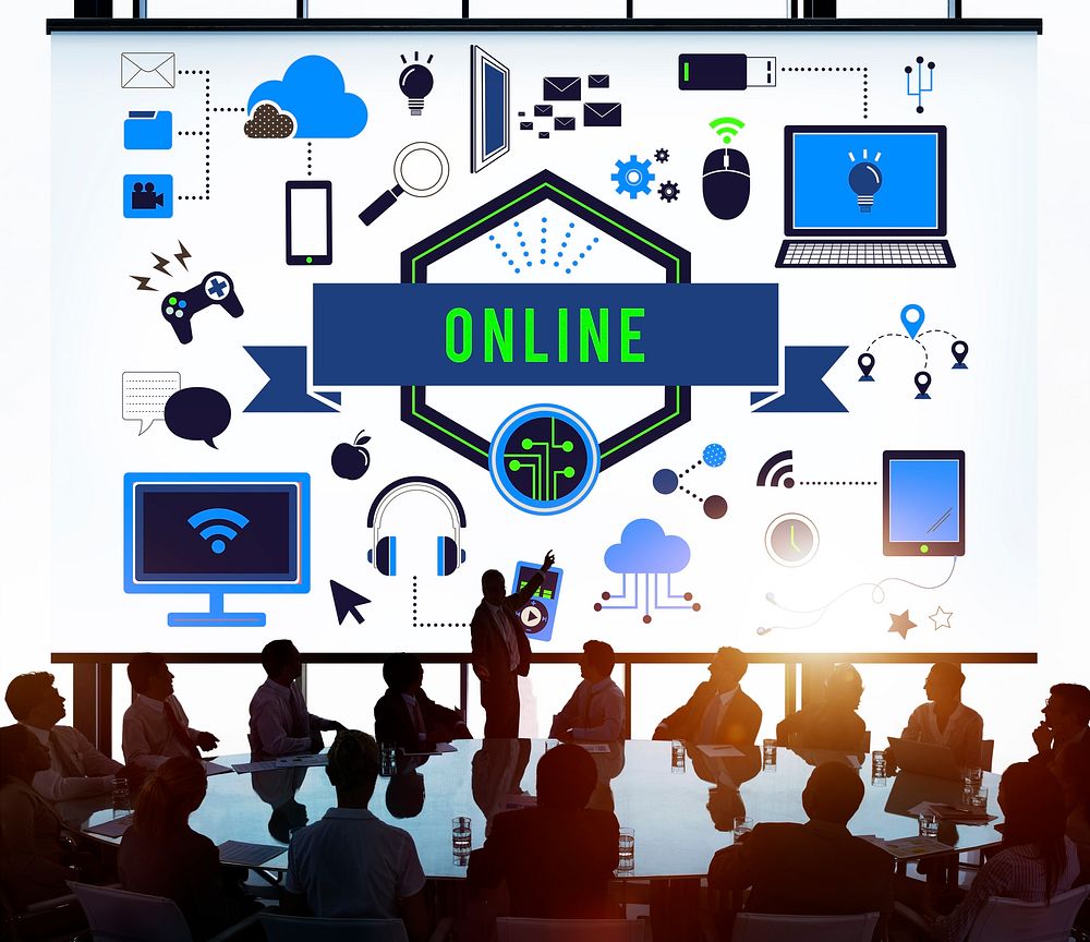 Online Devices Share Socialize Computer Concept