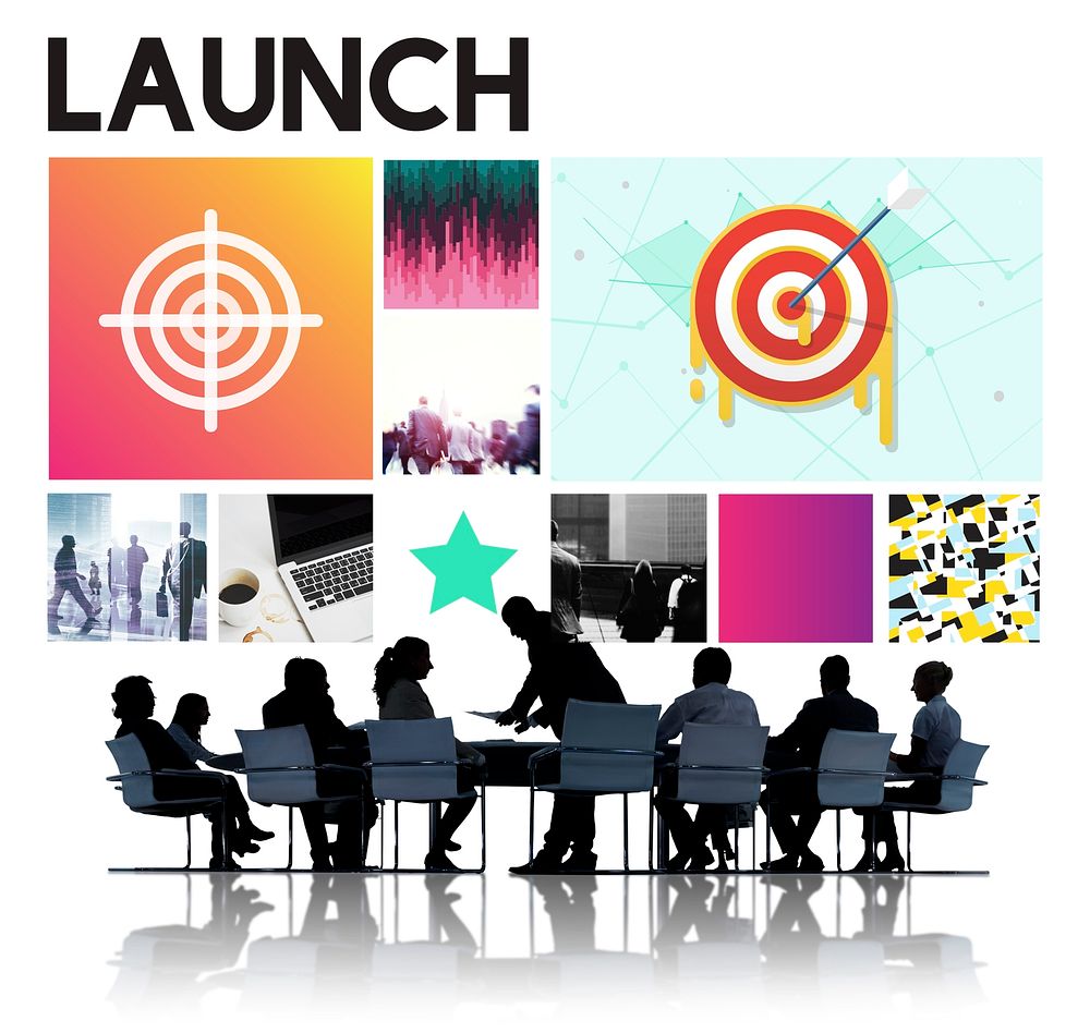 Launch Target Goals Rocketship Graphic Concept