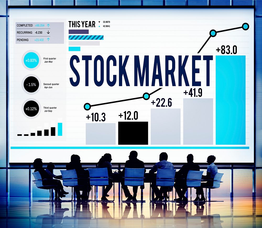 Stock Market Graph Growth Improvement Concept