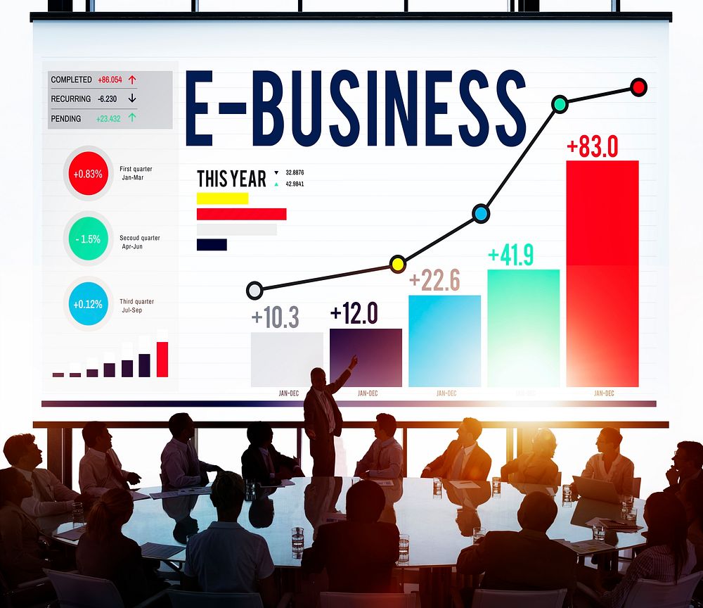 E-Business Global Communication E-Commerce Web Concept