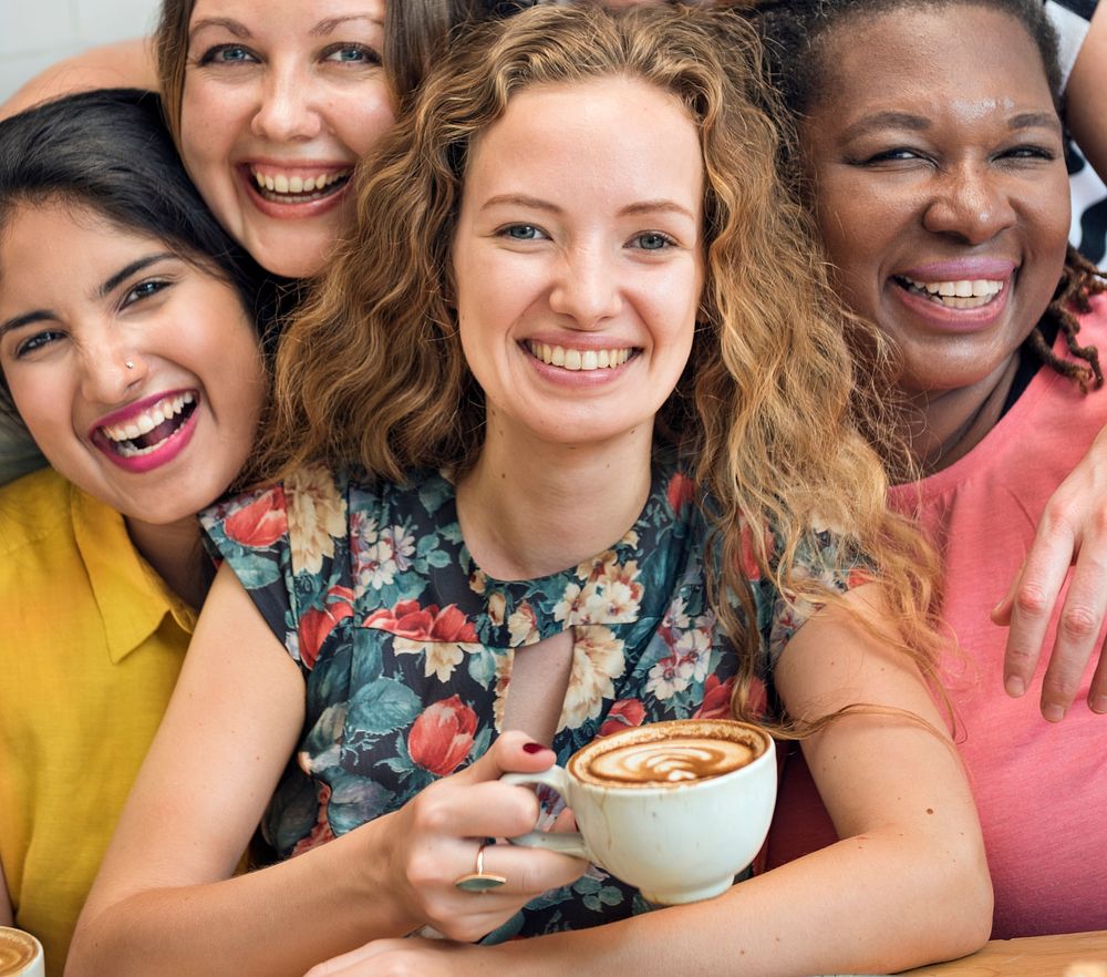 Young Women Drinking Coffee Concept