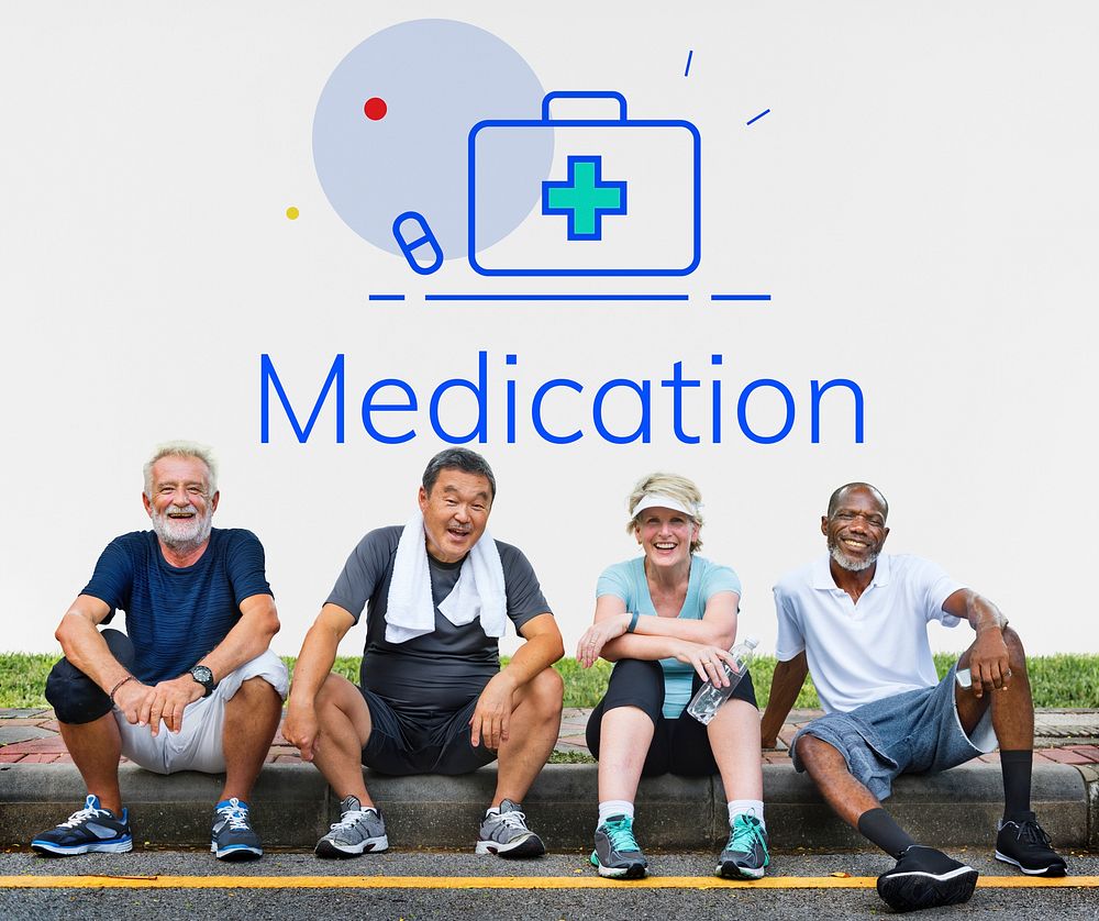 Medication First Aid Box Medical Word Graphic