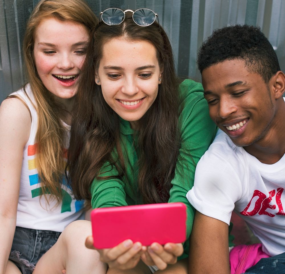 People Friendship Togetherness Mobile Phone Selfie Concept