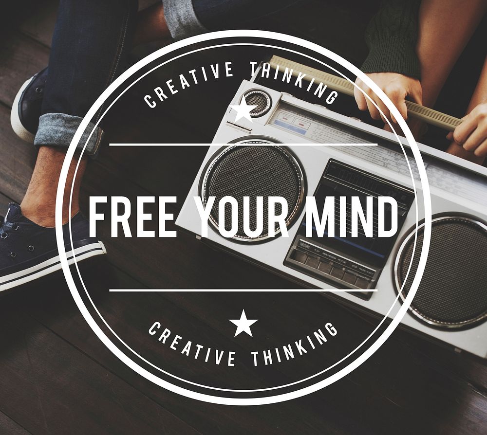 Free Your Mind Vintage Vector Graphic Concept