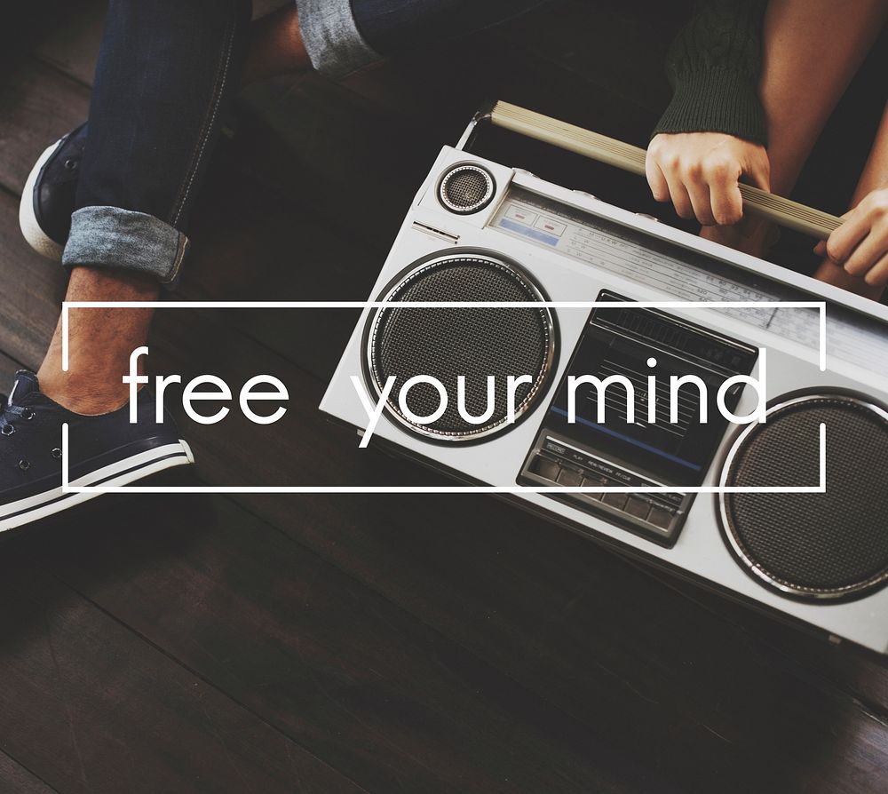 Free Your Mind Vintage Vector Graphic Concept