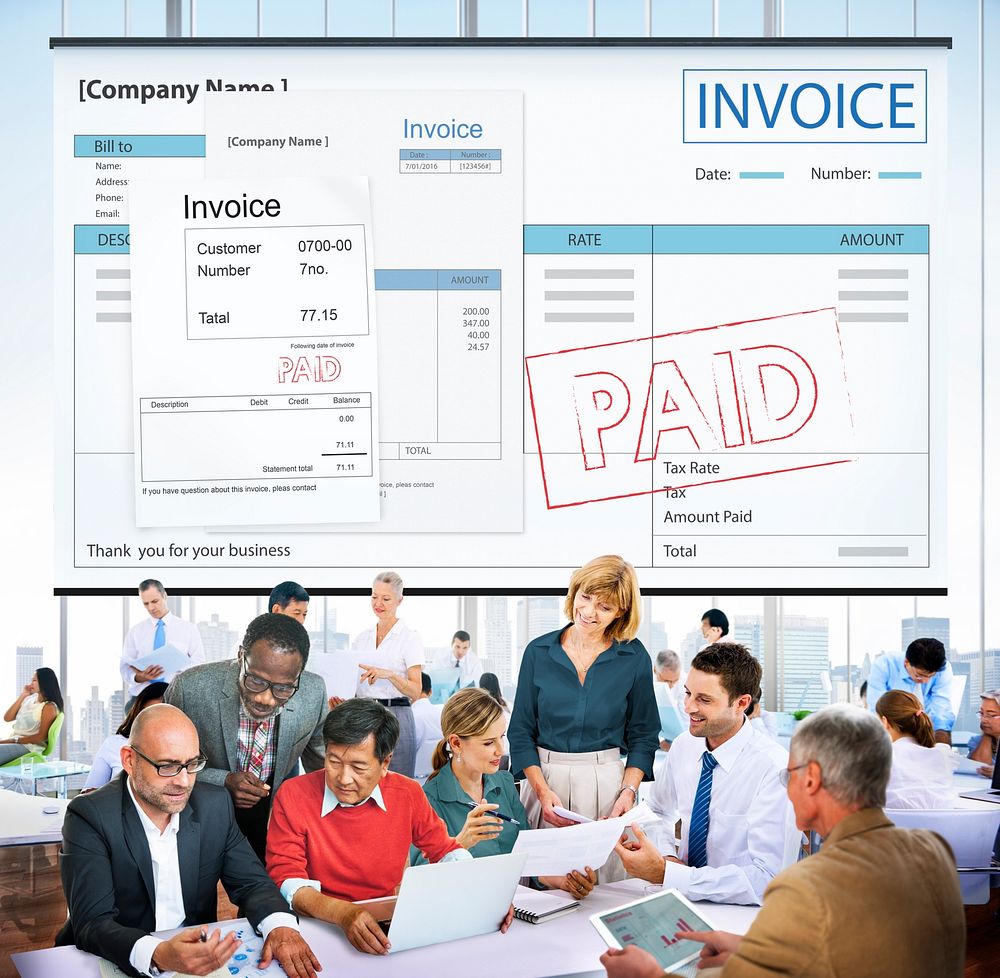 Invoice Bill Paid Payment Financial Account Concept