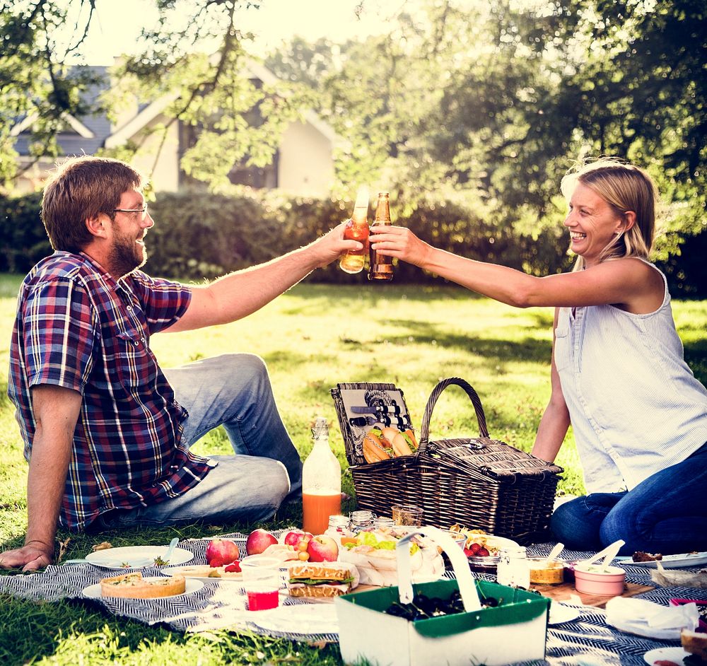 People Dating Picnic Togetherness Relaxation Concept