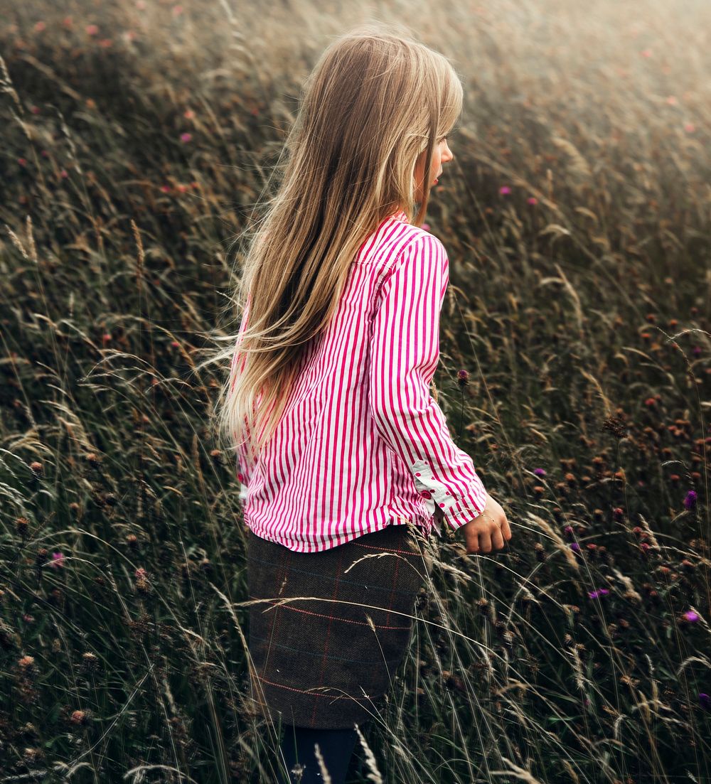 Young girl enjoy the nature