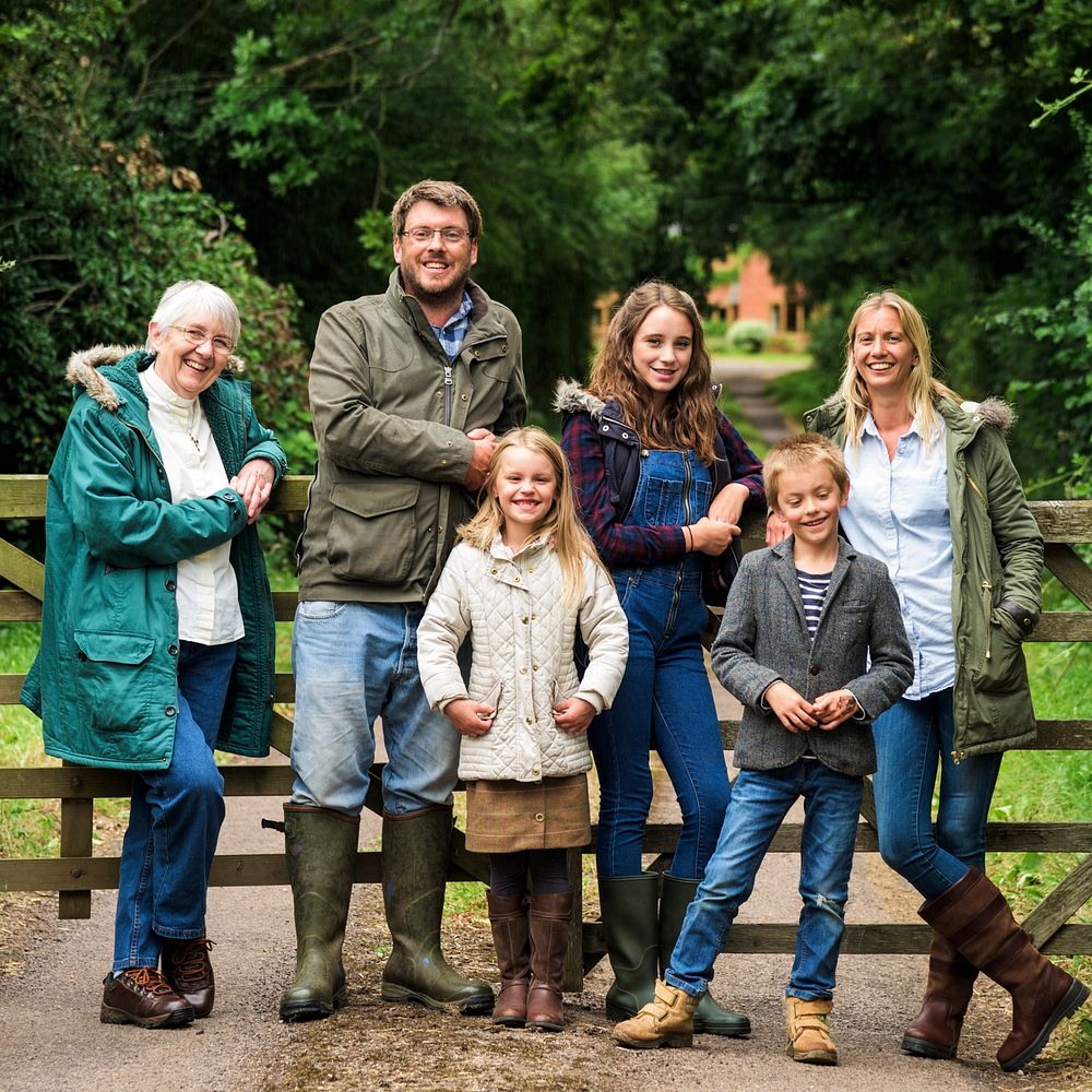 Happy family in the park