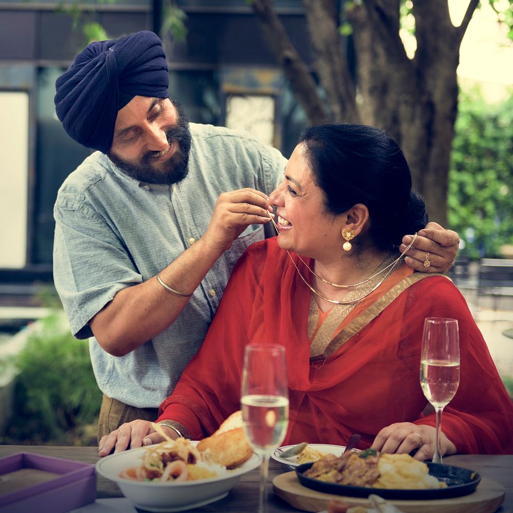 Indian Couple Dining Together Concept