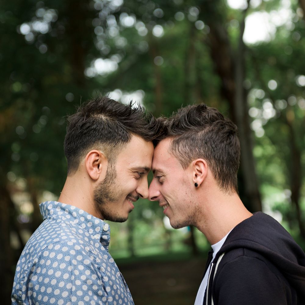 Gay Couple Love Outdoors Concept