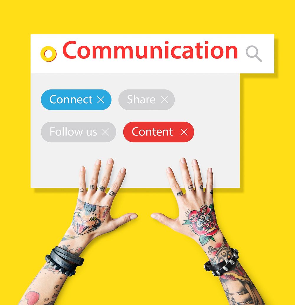 Digital Communication Social Media Graphic Words Icons