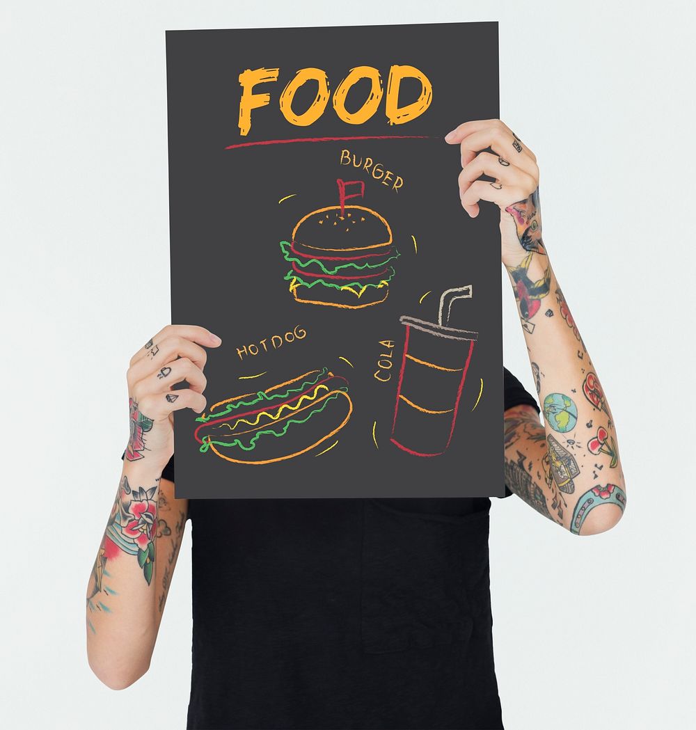 Burger hotdog cola fast food menu