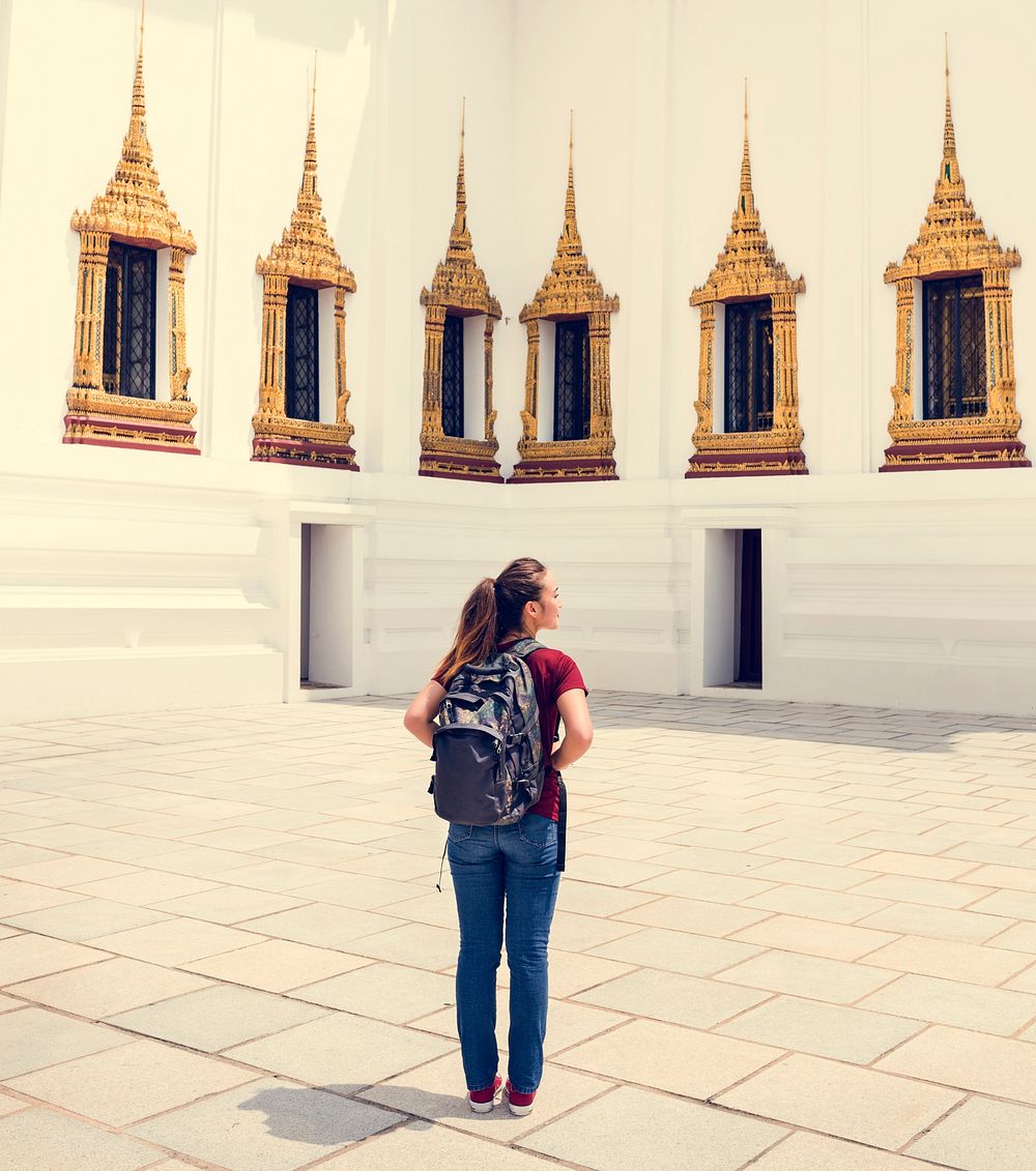 Young woman traveling through Thailand