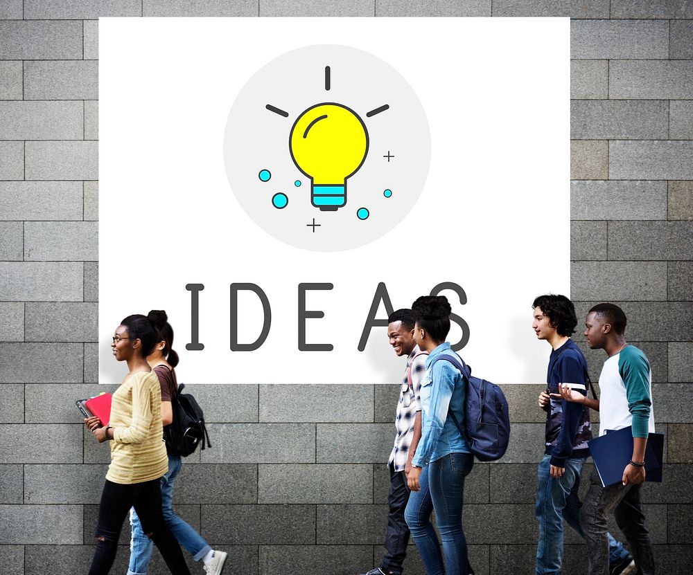 Ideas Light Bulb Think Create Graphic Word