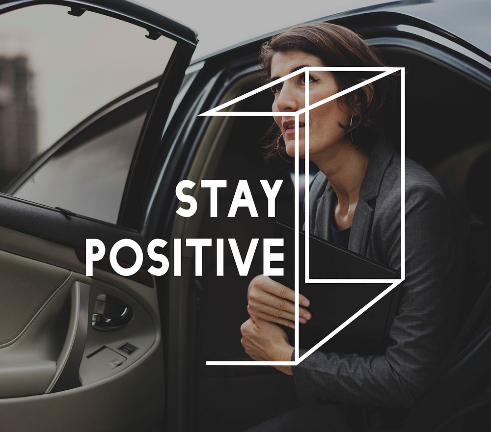 Stay Positive Life Motivation Word Graphic