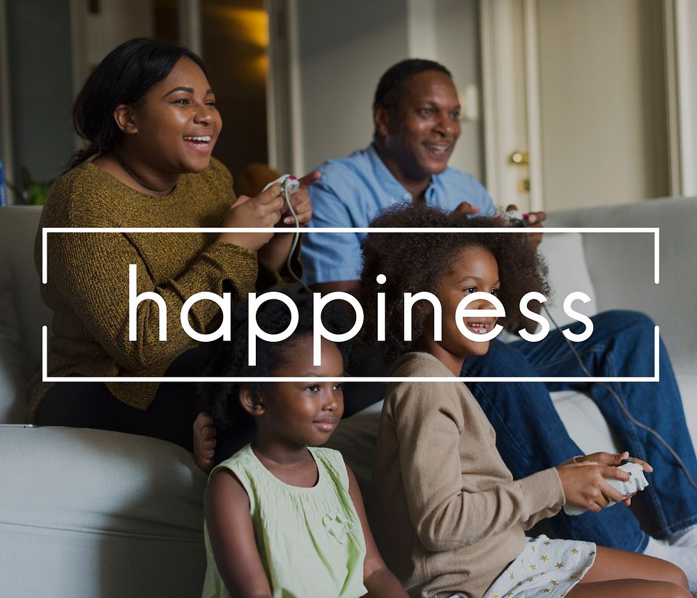 Family Enjoy Life Together Happiness Word Graphic