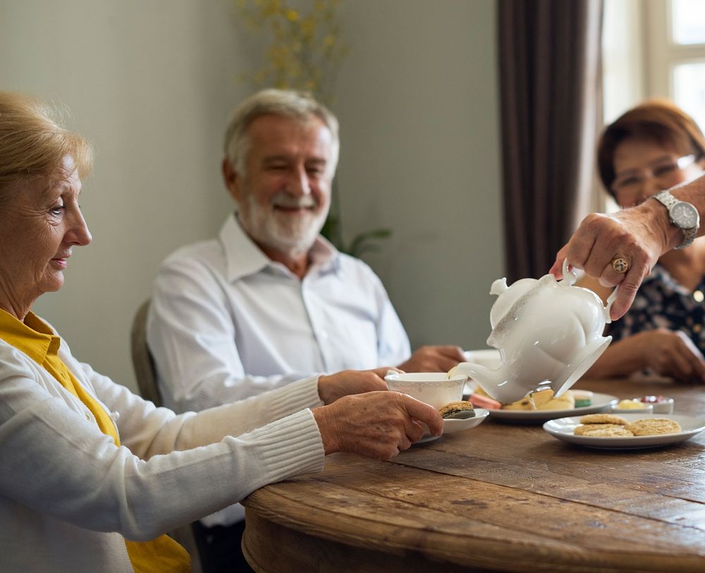 Senior Lifestyle Tea Break Togetherness