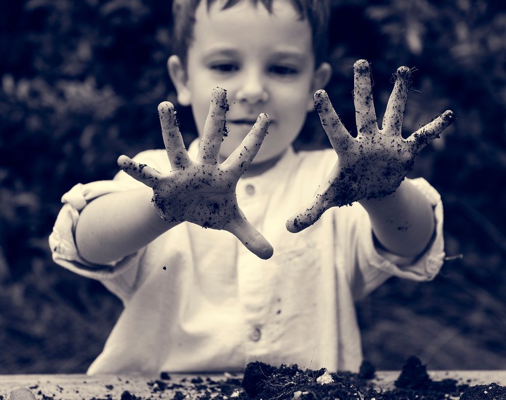 Little Kid Playful Cheeky Dirt