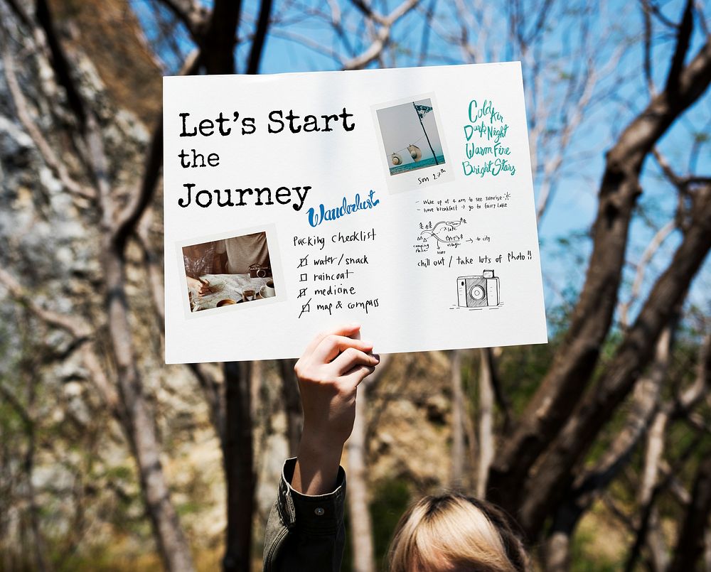 Start The Journey Travel Word Graphic