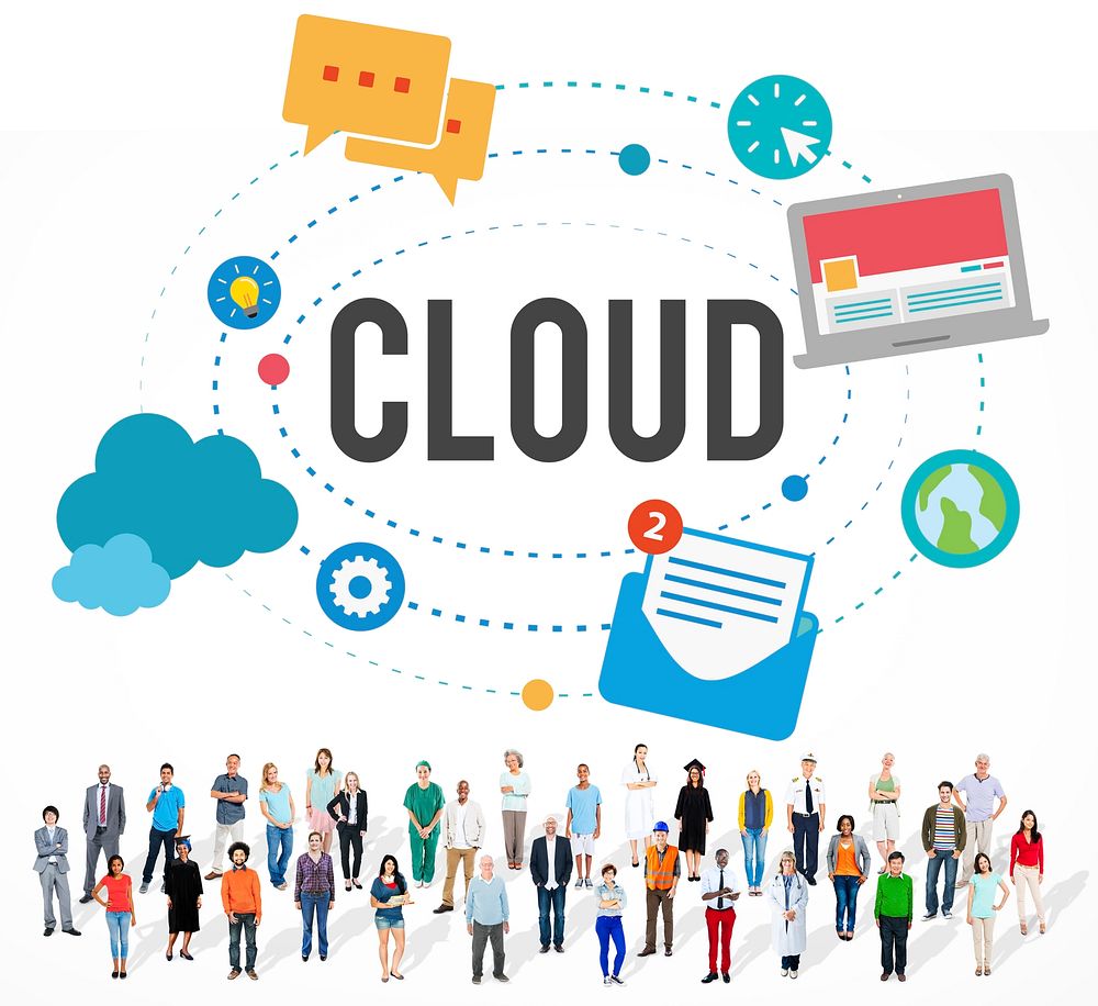 Cloud Computing Network Storage Social Concept