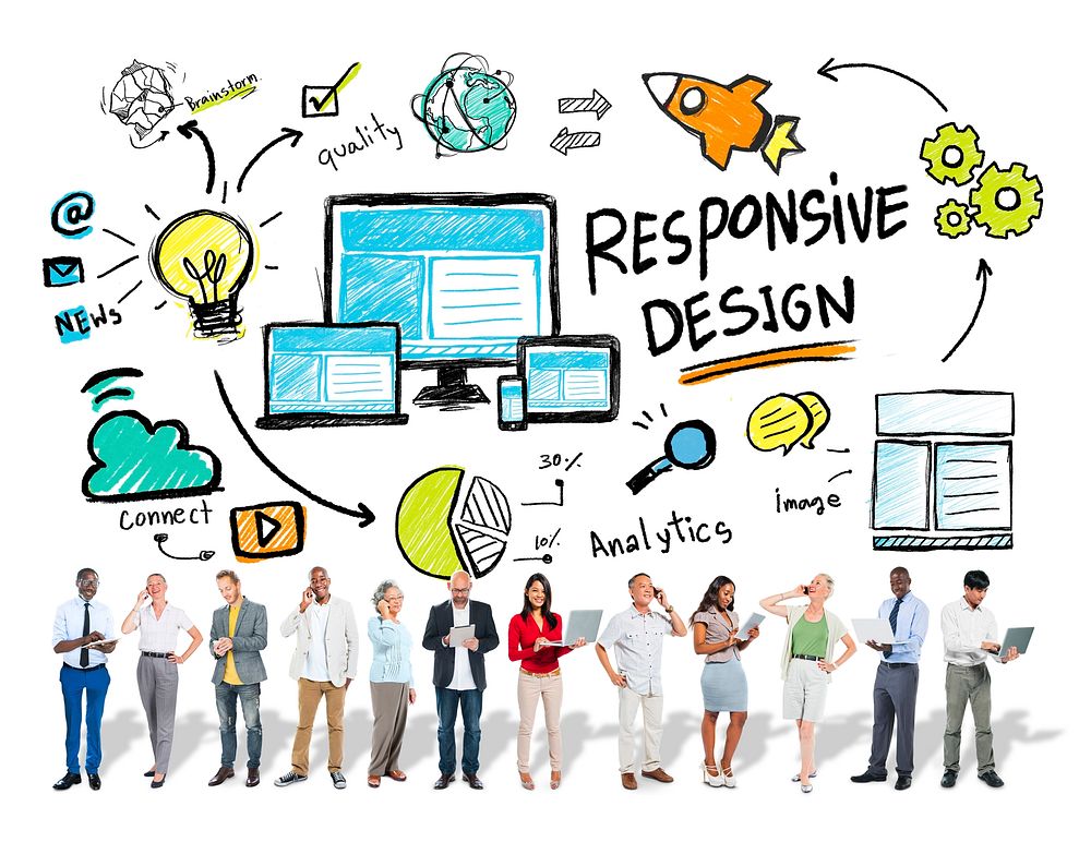 Responsive Design Internet Web Business People Technology Concept