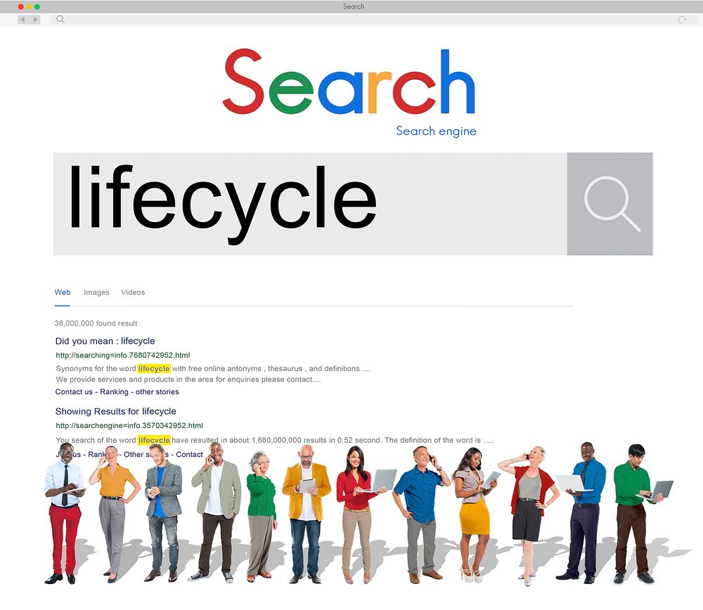 Group of People Connect Technology Device Search Concept