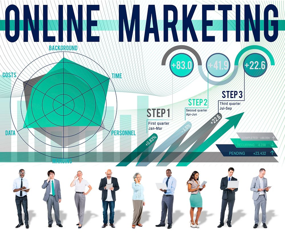 Online Marketing Global Business Strategy Concept