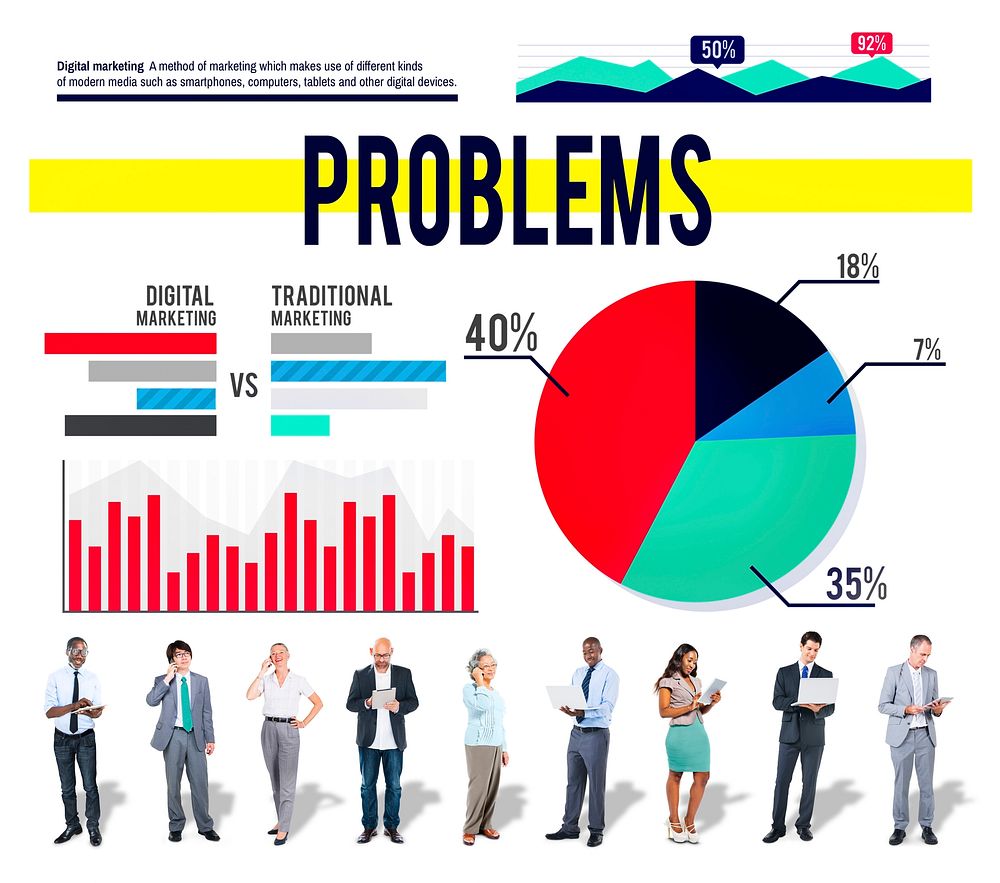 Problems Drawback Difficulty Mistake Business Concept