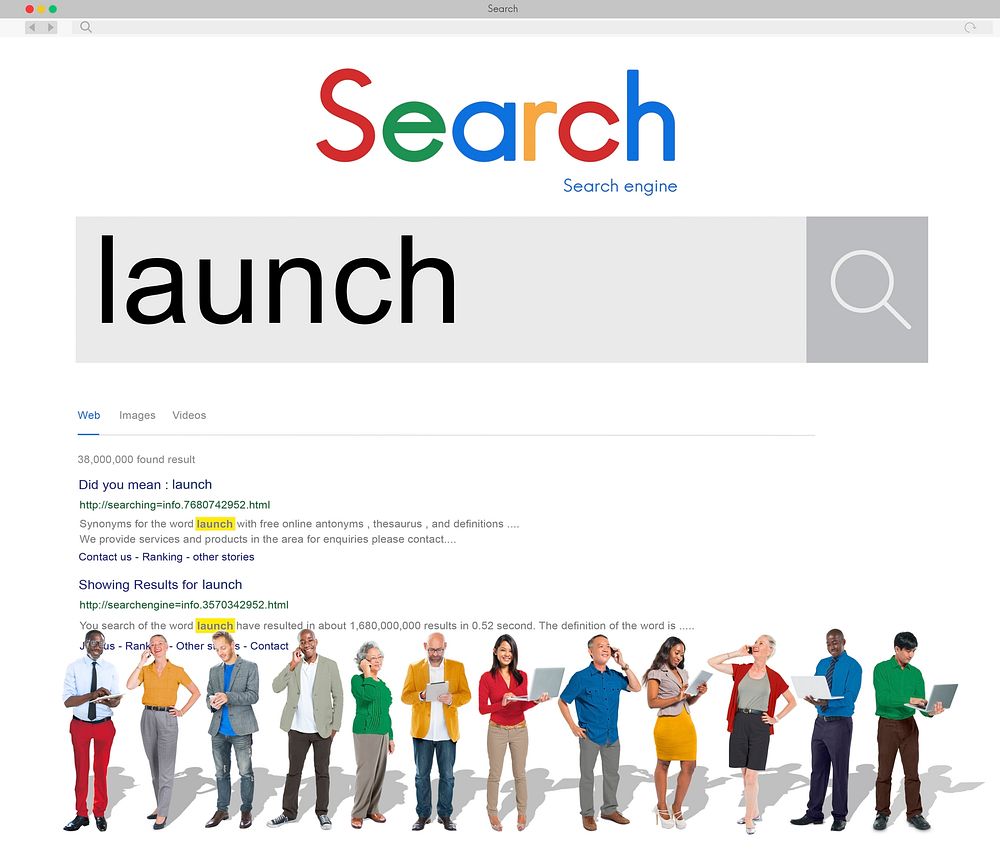 Group of People Connect Technology Device Search Concept