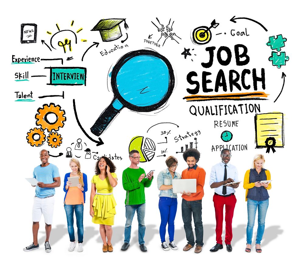 Diversity Business People Digital Devices Job Search Concept