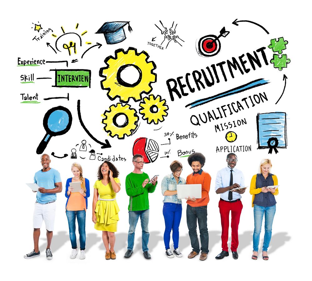 Ethnicity People Recruitment Digital Divices Searching Concept
