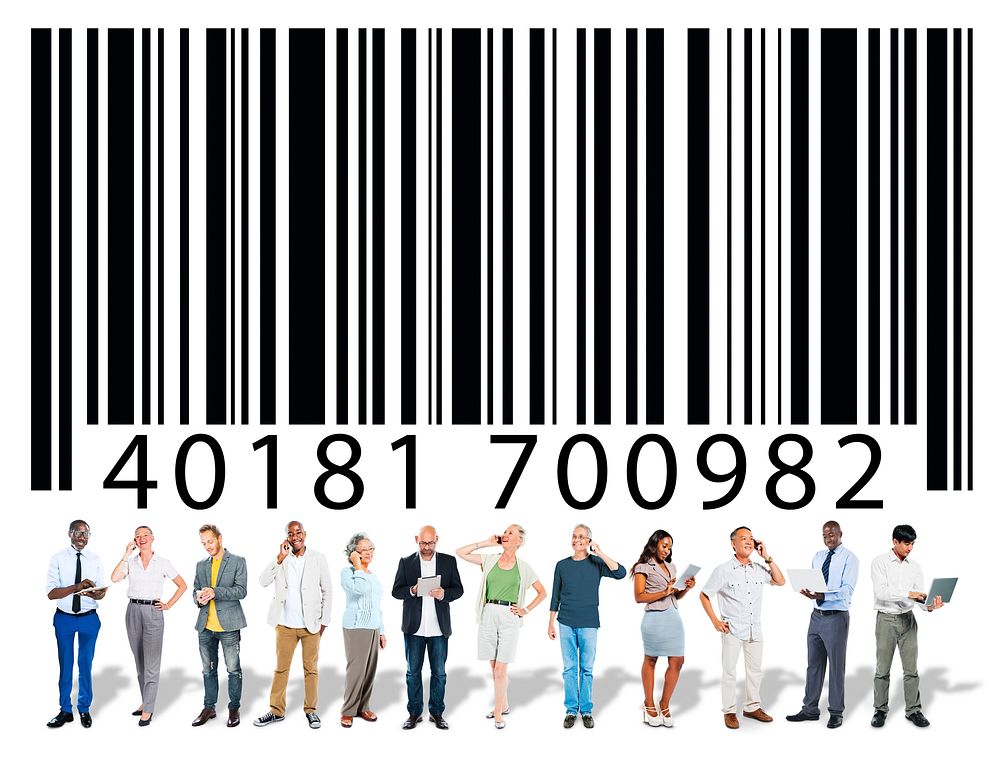 bar code, coding the badge, african descent, asian ethnicity