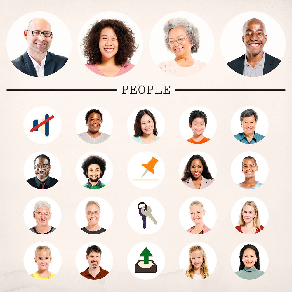 Faces People Diversity Community Portrait Concept
