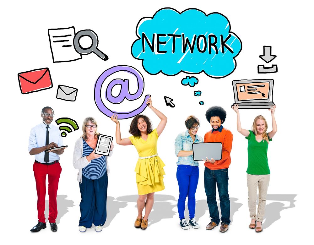 Group of People with Networking Concepts
