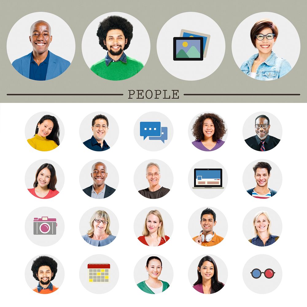 Diverse Multi Ethnic People Technology Media Concept