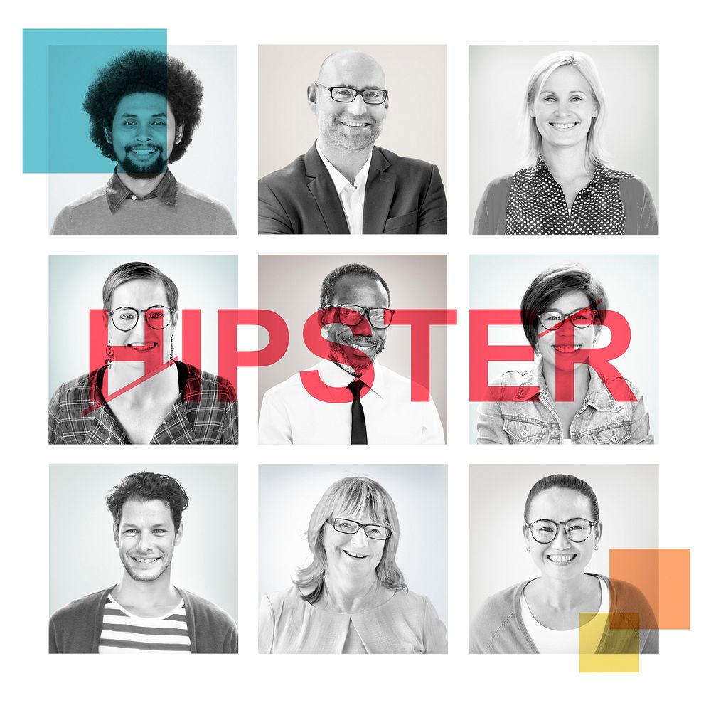 Portrait of Multiethnic Diverse Cheerful Hipsters