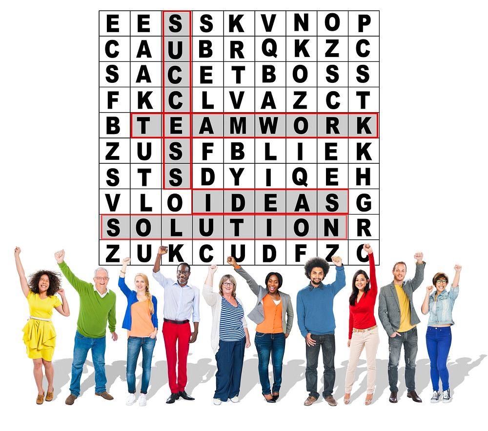 Success Crossword Puzzle Words Achiement Game Concept